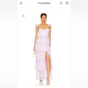 Tularosa Cantini Maxi Dress in lilac. Size Large